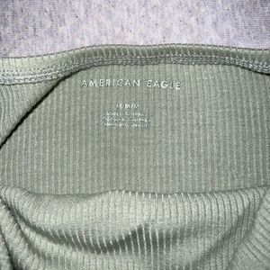 Women green size medium ribbed strapless shirt